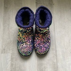 Purple Sequin mini ugg boot